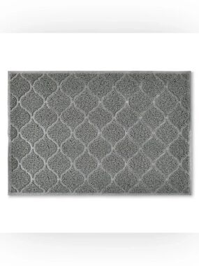 Extra Large Non-Slip Cat Litter Mat Gray Webbed Pattern for Effortless Cleaning
